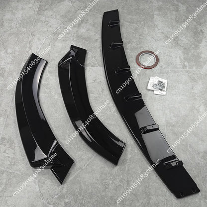 Maxton Style Front Splitter Bumper Lip For V.3 Mercedes-Benz E63 AMG Estate Sedan S213 W213 2017-2021 Gloss Black Car Spoiler