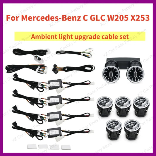 Original Module Wiring Car 3-color Ambient Light Upgrade Cable64-color Ambient Light for Mercedes-Benz C GLC W205 X253 2015-2018
