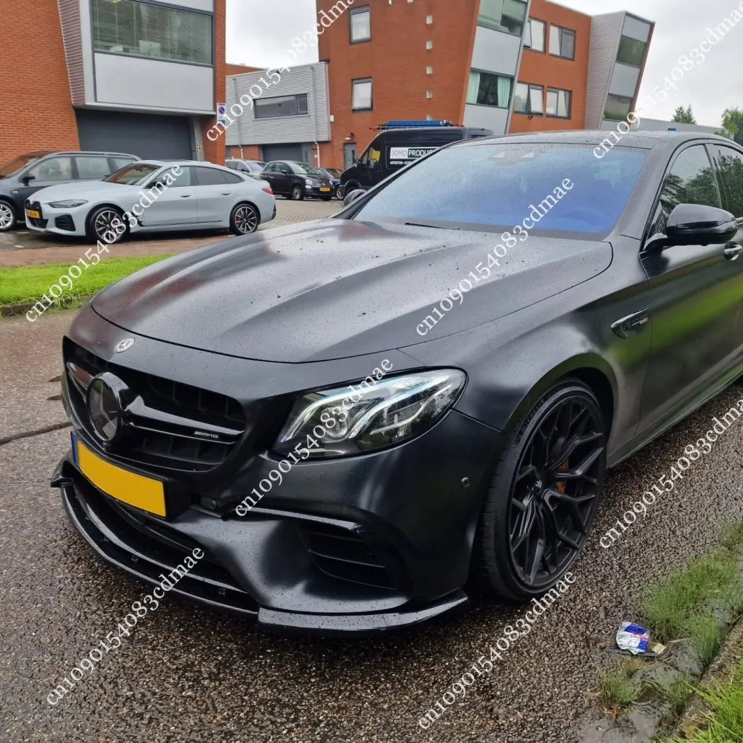 Maxton Style Front Splitter Bumper Lip For V.3 Mercedes-Benz E63 AMG Estate Sedan S213 W213 2017-2021 Gloss Black Car Spoiler