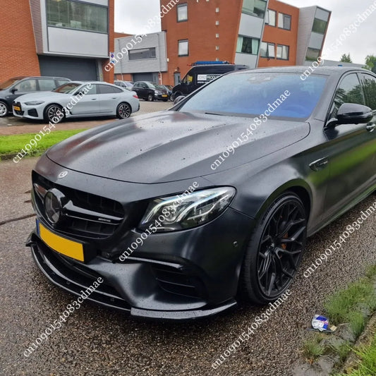 Maxton Style Front Splitter Bumper Lip For V.3 Mercedes-Benz E63 AMG Estate Sedan S213 W213 2017-2021 Gloss Black Car Spoiler