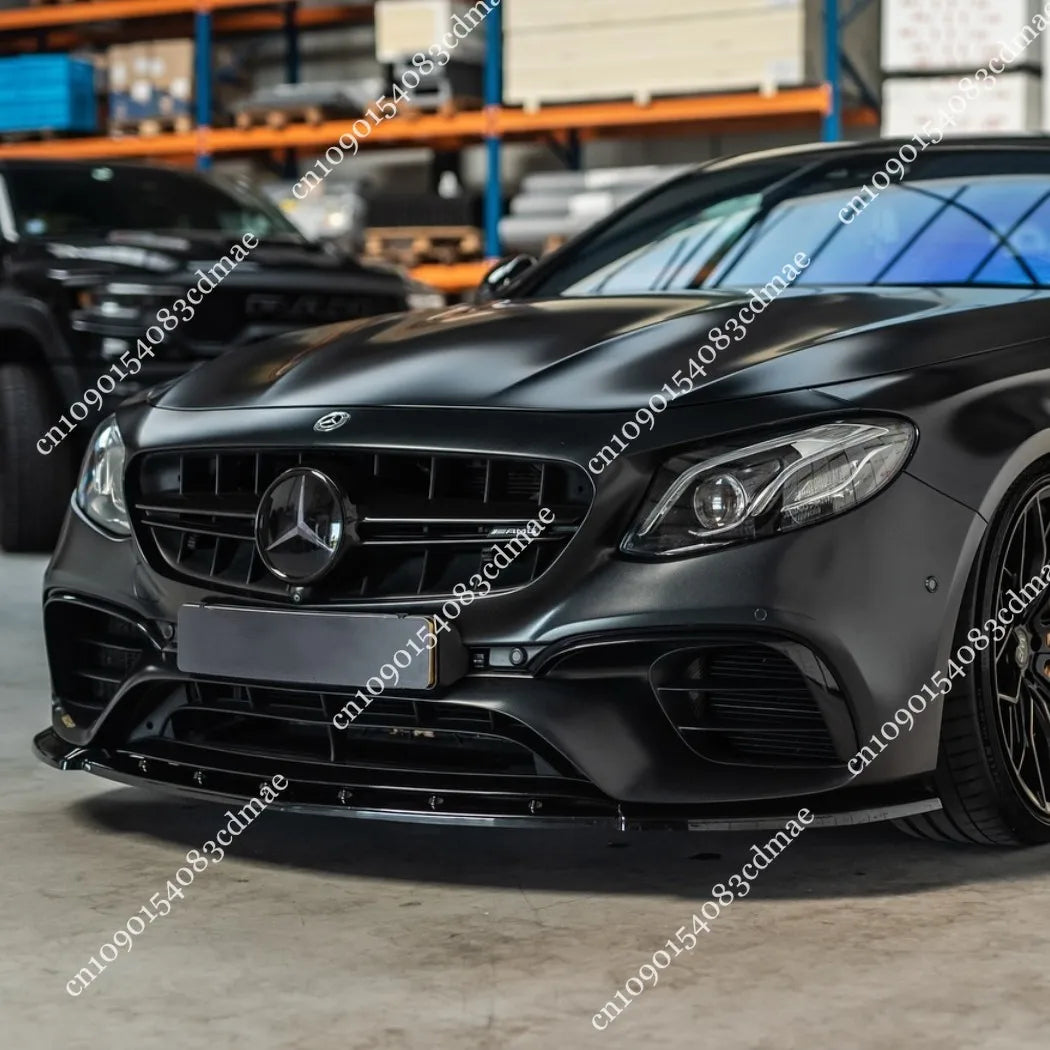 Maxton Style Front Splitter Bumper Lip For V.3 Mercedes-Benz E63 AMG Estate Sedan S213 W213 2017-2021 Gloss Black Car Spoiler