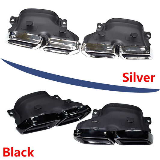 For 2014 to 2018 Mercedes-Benz C-Class W205 Exhaust Pipe Upgrade AMG C63 Black Muffler Nozzle Tip Exhaust Nozzle