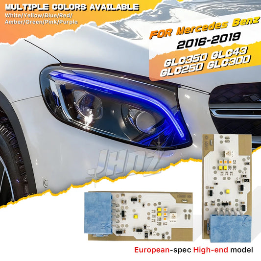 Blue Angel Eyes DRL LED Boards For Mercedes W253 GLC Class GLC250 GLC220 GLC200 GLC300 16-19 LED Headlight Daytime Running Light